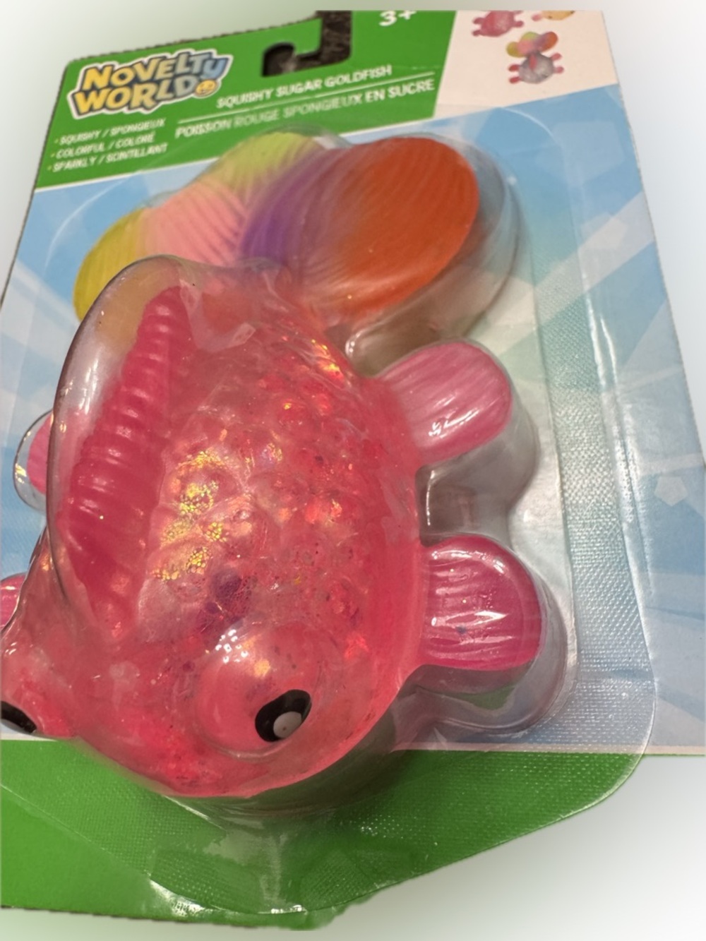 Viral Squishy pink goldfish sensory stress relief toy